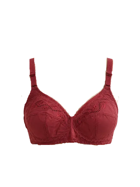 Cotton Bra, Red