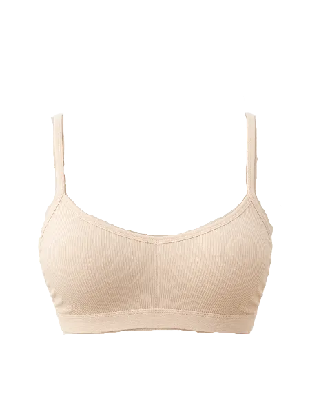 Ribbed Padded Bra - Nude